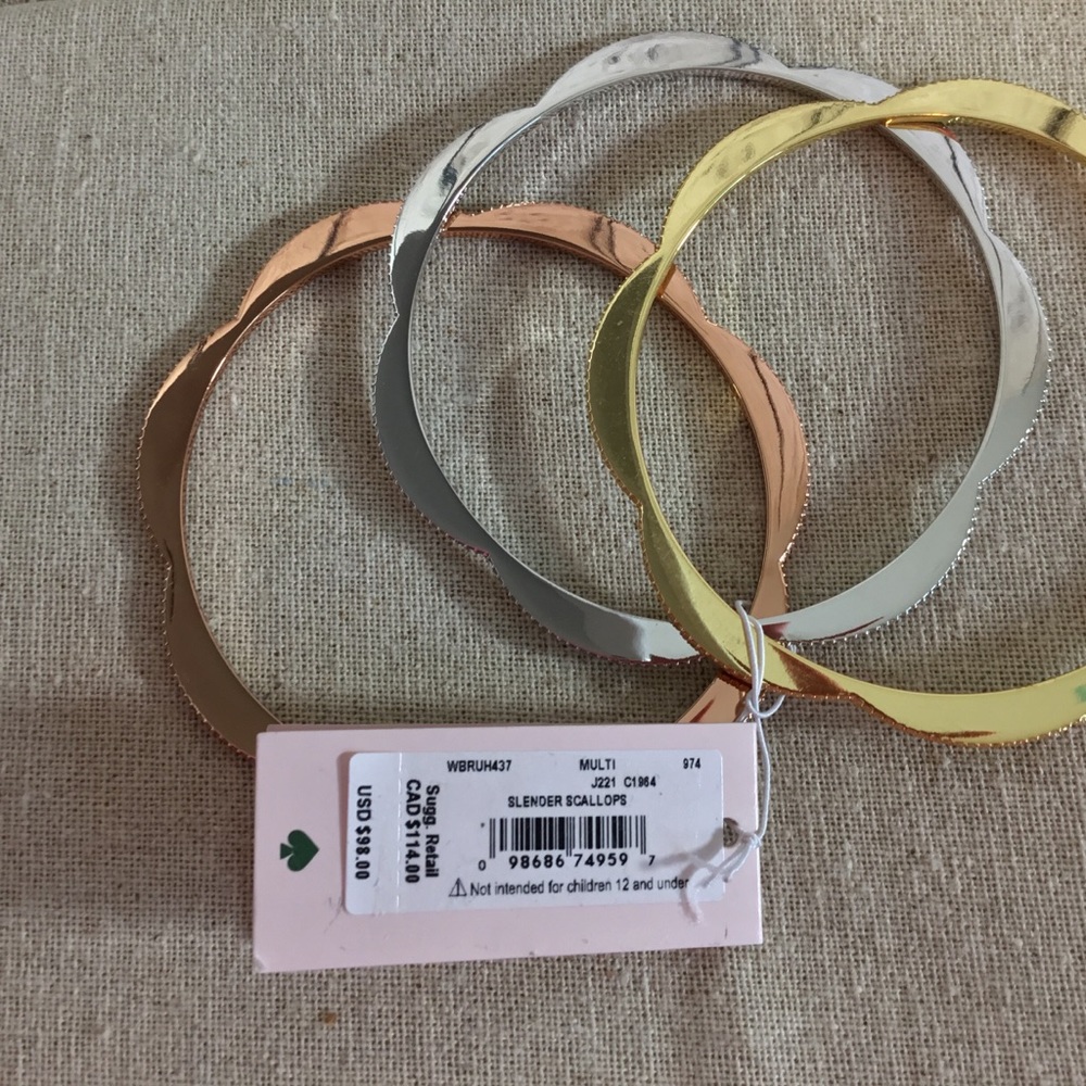 🎉HP🎉 3PC Kate Spade Slender Scallop Bangle Set - Picture 4 of 7